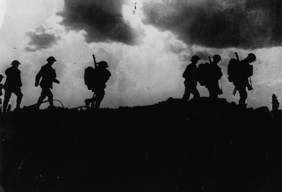 Black And White Photograph - To The Trenches by Hulton Archive