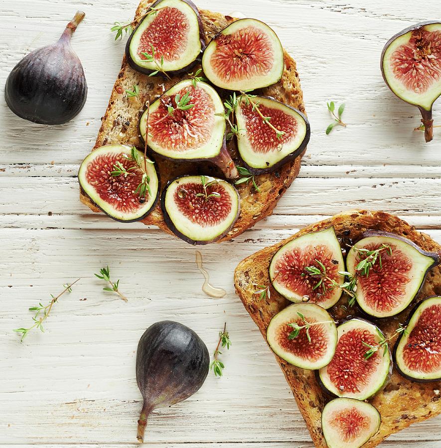 Toast With Figs, Honey And Thyme Photograph by Charlotte Kibbles - Fine ...