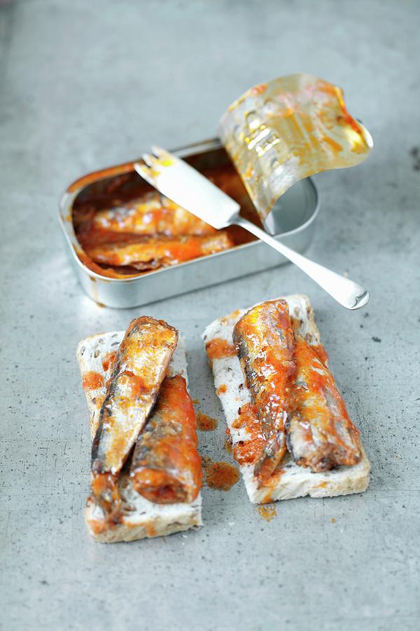 Toast With Sardines In Tomato Sauce Photograph by Rua Castilho Fine