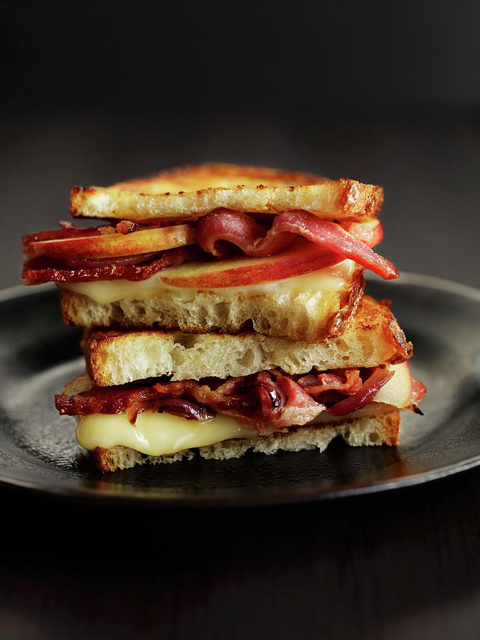Toasted Bacon, Apple And Cheese Sandwiches Photograph by Jim Franco Photography