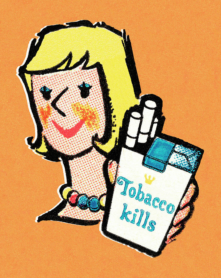Vintage Drawing - Tobacco kills: female by CSA Images