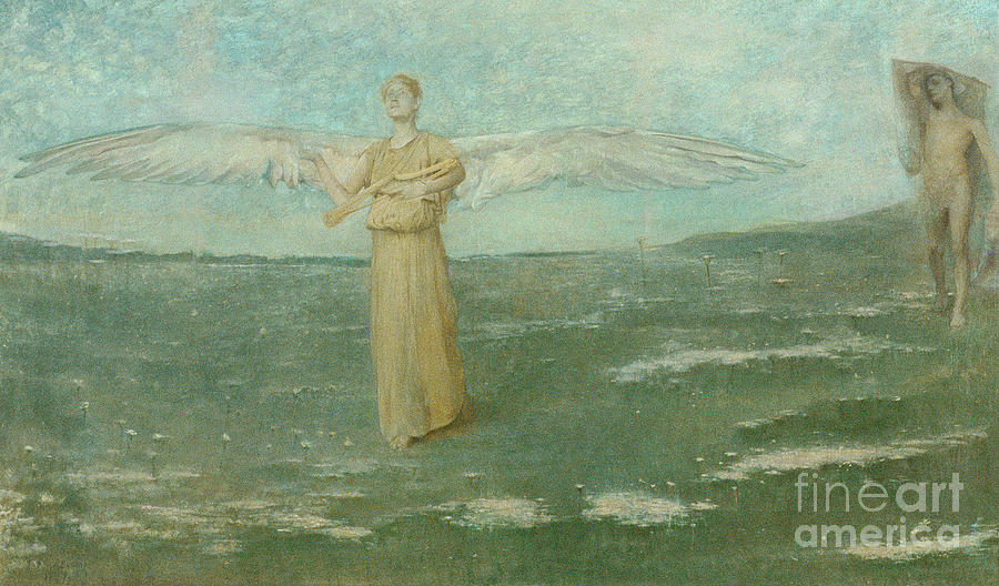 Tobias and the Angel, 1887 Painting by Thomas Wilmer Dewing