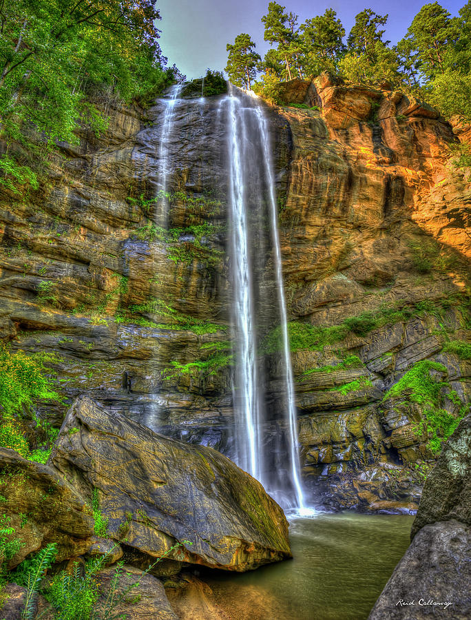 Toccoa Falls Toccoa Falls College Waterfall Landscape Art Photograph by Reid Callaway