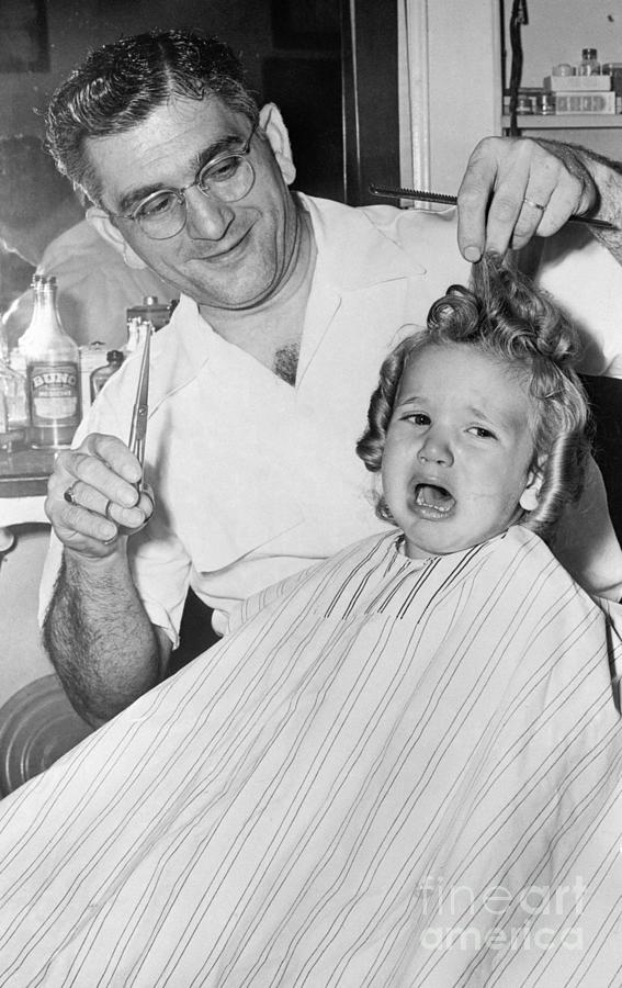 Toddler Getting Haircut, Crying Photograph by Bettmann