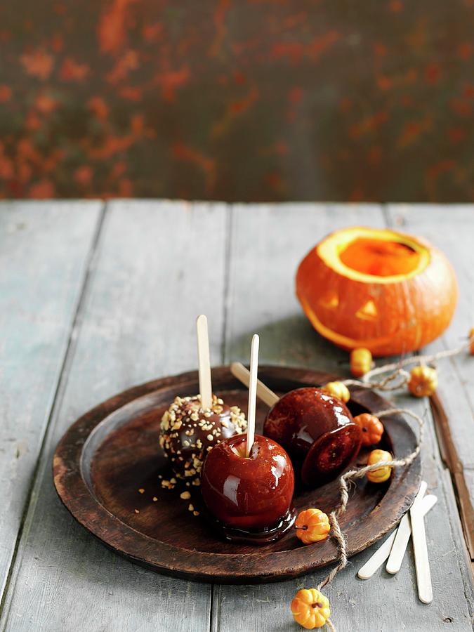 Toffee Apples For Halloween Photograph by Gareth Morgans