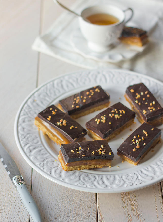 Toffee-chocolate Shortbread Bars Photograph by Lady Coquillette