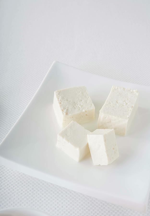 White Background Photograph - Tofu Pieces by James And James