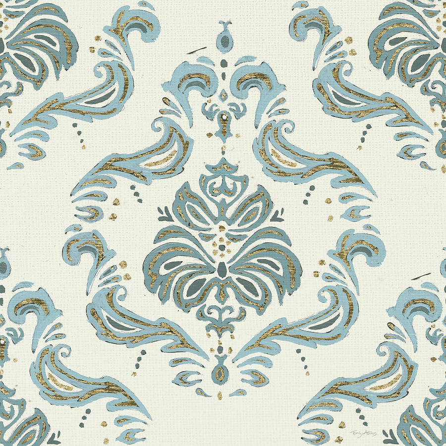 Toile Birds Pattern Vib Painting by Emily Adams - Pixels