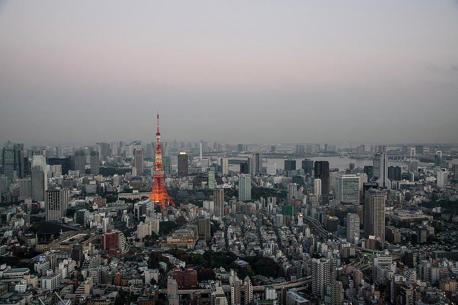 Tokio Tower And Shibakoen At Sunset Photograph by Lycien Jantos