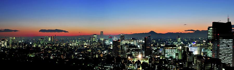 Tokyo At Sunset Panorama Photograph by Vladimir Zakharov