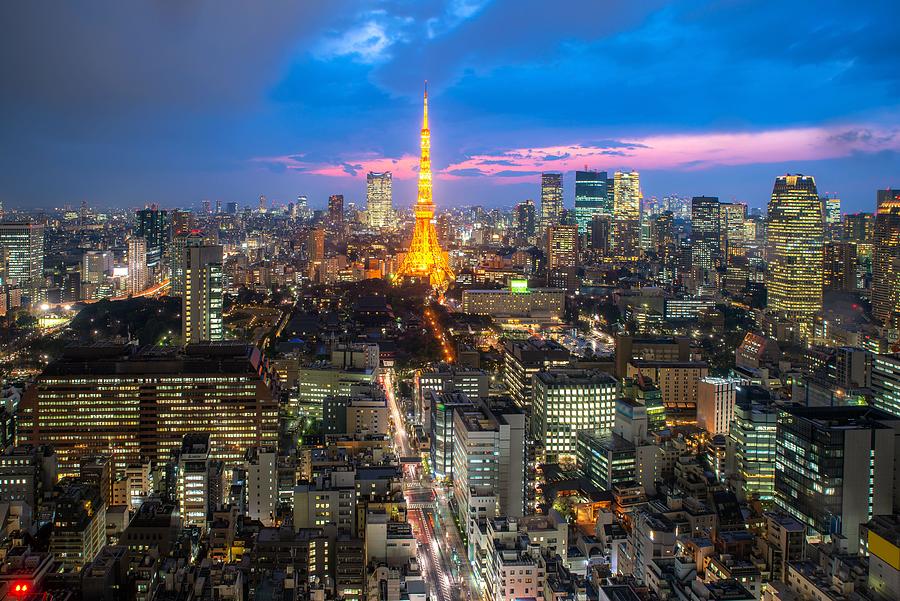 Tokyo City Skyline View And Office Photograph by Prasit Rodphan - Fine ...