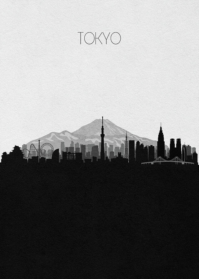 Tokyo Cityscape Art Digital Art by Inspirowl Design