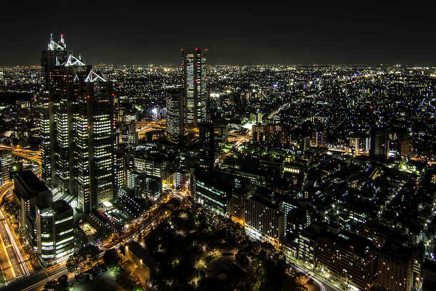 Tokyo Cityscape At Night Photograph by Photo By Chad Dao - Fine Art America