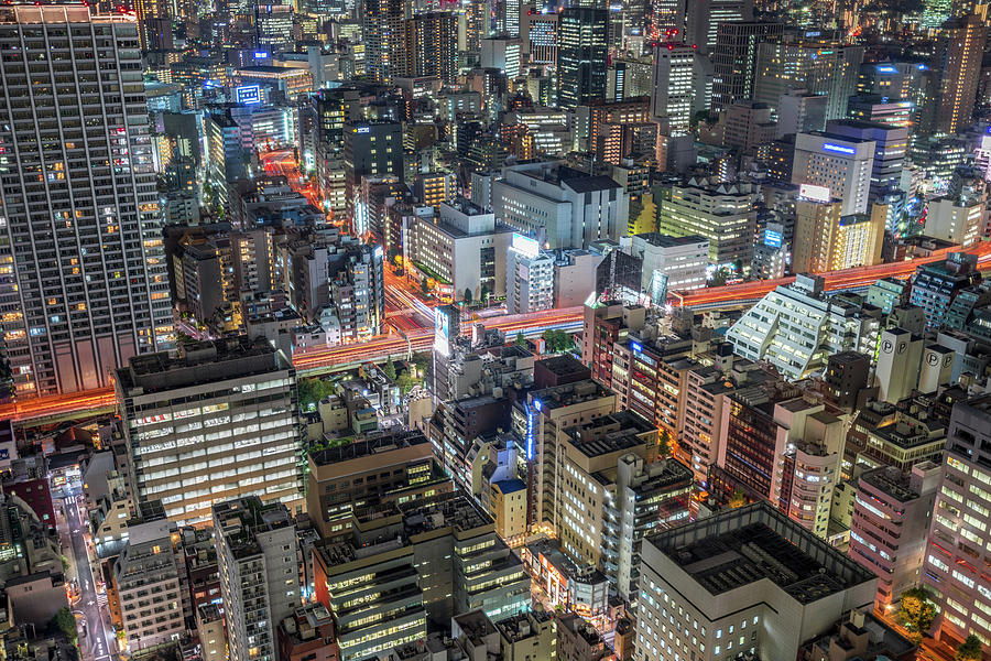 Tokyo, Hamamatsucho district nightscape Photograph by Manuel Ascanio ...