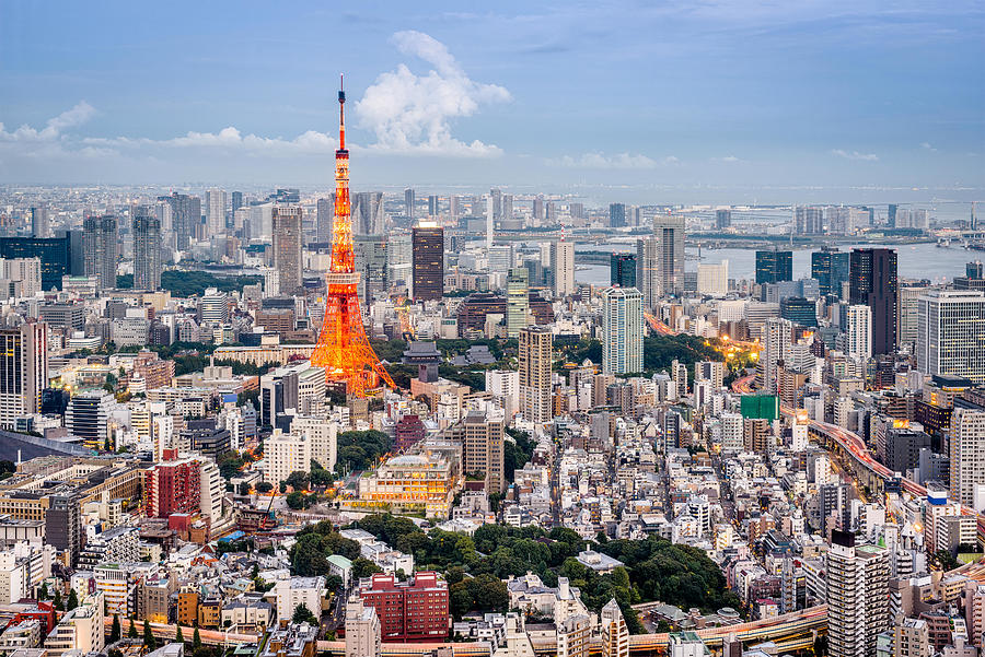 Architecture Photograph - Tokyo, Japan Tower And Skyline by Sean Pavone