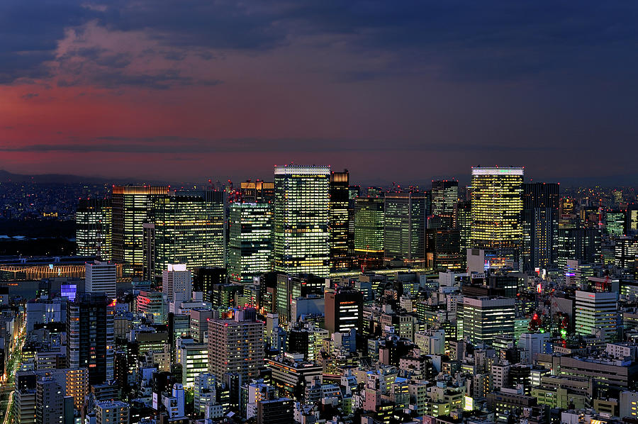 Tokyo, Marunouchi At Sunset Photograph by Vladimir Zakharov