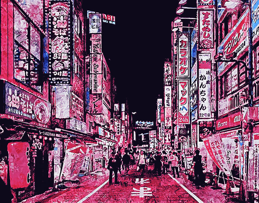Tokyo Nights 04 Painting By Am Fineartprints