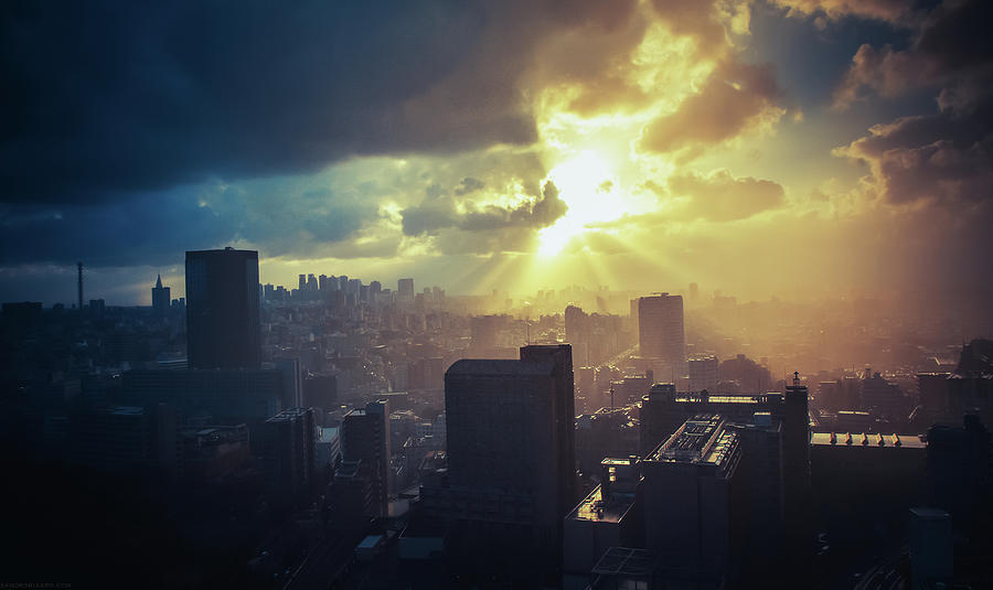 Tokyo Skyline With Clouds After The Rain Photograph by Sandro Bisaro