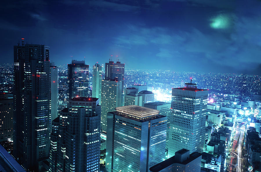 Tokyo Towers In Moonlight Photograph by Escolux