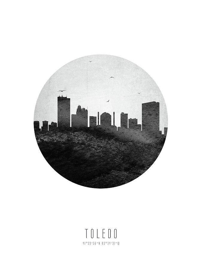 Toledo Digital Art - Toledo Skyline USOHTO04 by Aged Pixel