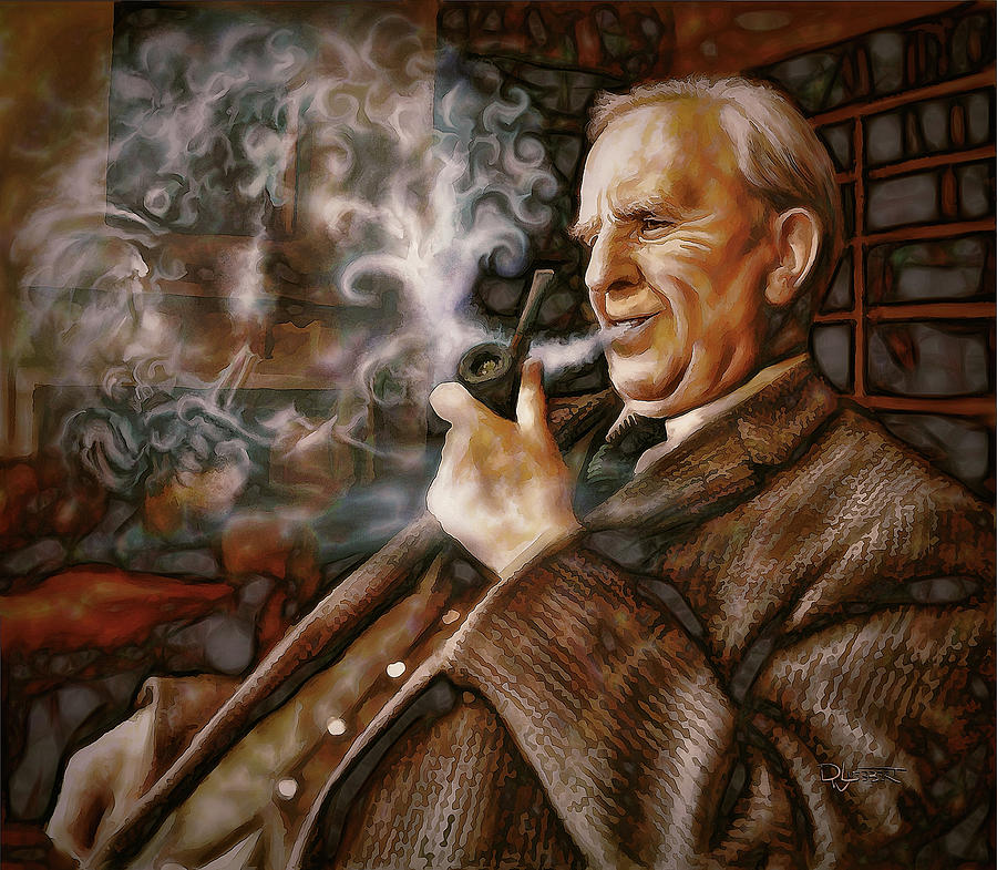 Tolkien Daydreams Painting by David Luebbert