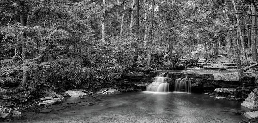 Waterfall Photograph - Tolliver Falls in Black and White by Amber Kresge