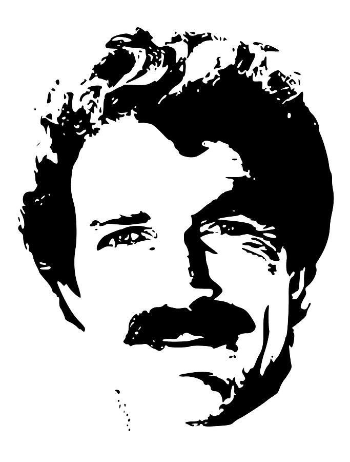 Tom Selleck Minimalistic Pop Art Digital Art by Filip Schpindel - Pixels