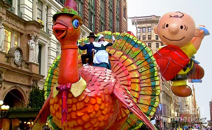 Tom Turkey and Charlie Brown Macys Thanksgiving  Digital Art by CAC Graphics