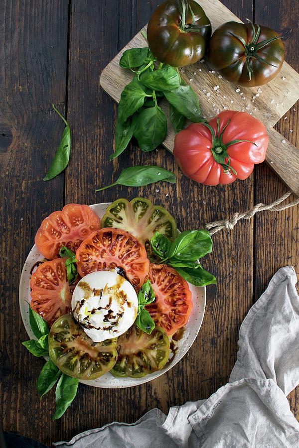 Tomato Burrata Salad Photograph by Justina Ramanauskiene