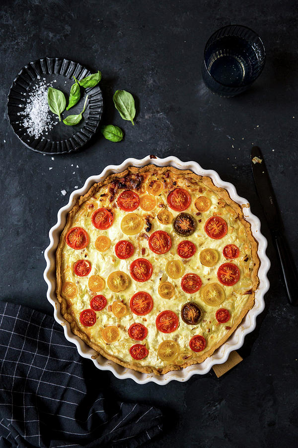 Tomato Quiche In A Baking Dish Photograph by Nadja Hudovernik Food Photography