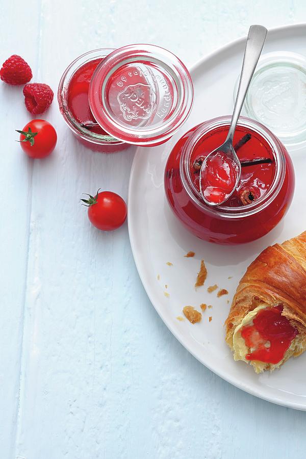 Tomato & Raspberry Jelly Photograph by Jalag / Mathias Neubauer