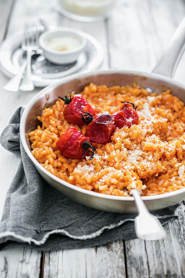 Tomato Risotto With Baked Tomatoes Photograph by Maricruz Avalos Flores