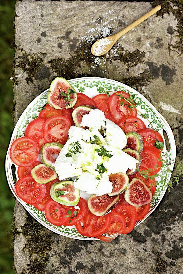 Tomatoes With Figs And Mozzarella Photograph by Sophia Schillik