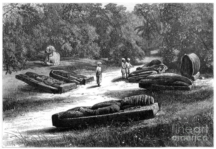 Tombs Of The Gond Rajahs, Chanda Drawing by Print Collector