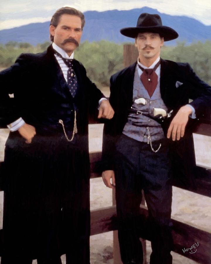 Tombtone Doc Holliday Wyatt EArp KUrtRussell Val Kilmer Painting by ...