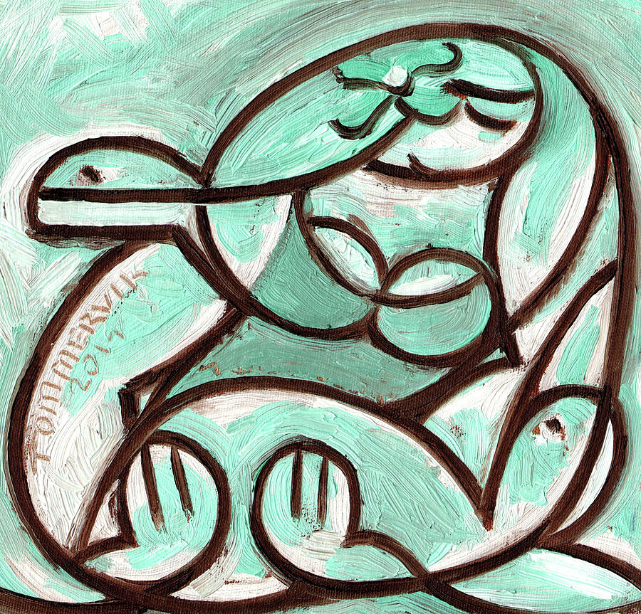 Tommervik Hawaiian Abstract Sea Turtle Art Print Painting by Tommervik