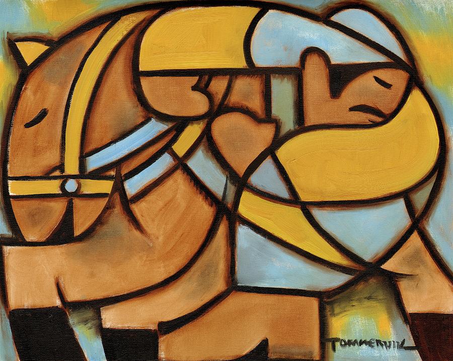 Tommervik Abstract Western Horse Ride Art Print Painting by Tommervik
