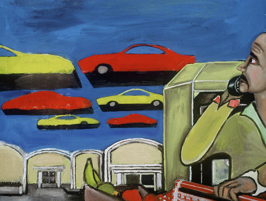  South Beach Miami Grocery Store Parking Lot Art Print Painting by Tommervik