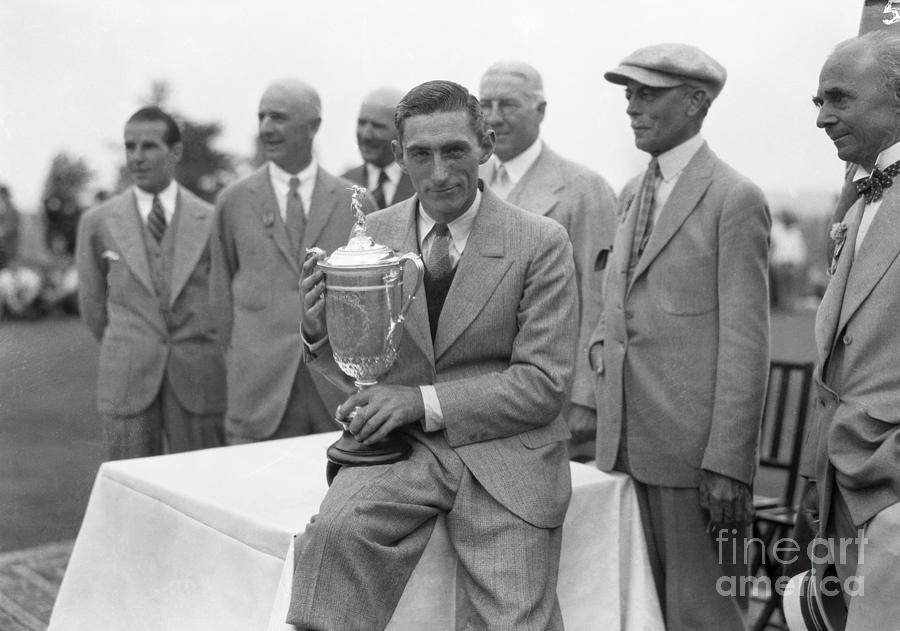 Tommy Armour Holding Golf Trophy Photograph by Bettmann