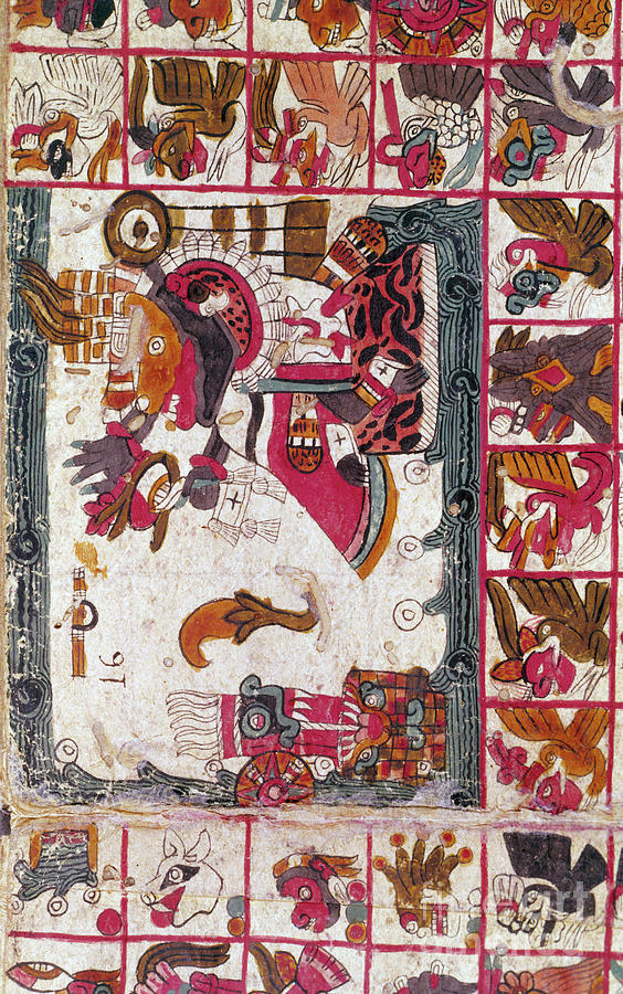 Mexico Drawing - Tonalamatl Aubin, Folio 16, 15th by Print Collector