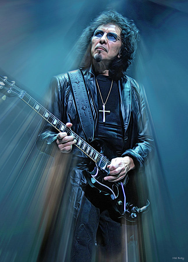 Tony Iommi, Black Sabbath Mixed Media by Mal Bray