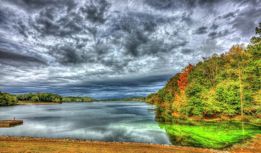 Sandy Creek Park Lake Chapman Athens Georgia Autumn Landscape Art Photograph by Reid Callaway