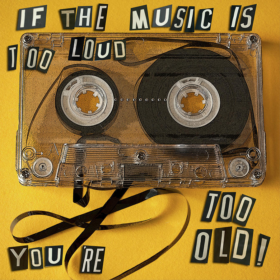 Music Cassette Tape Mixed Media - Too Loud by Symposium Design