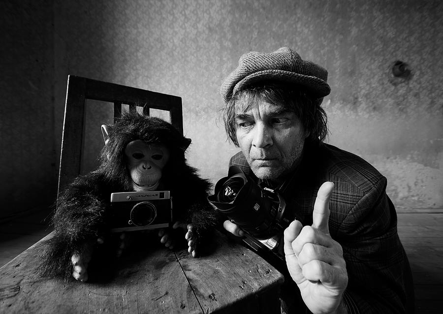 Monkey Photograph - Too Much Monkey Business by Mario Grobenski - Psychodaddy
