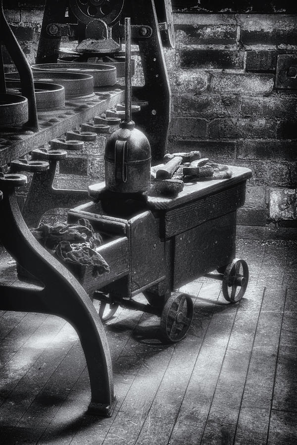 Tool Cart bw Photograph by Jerry Fornarotto