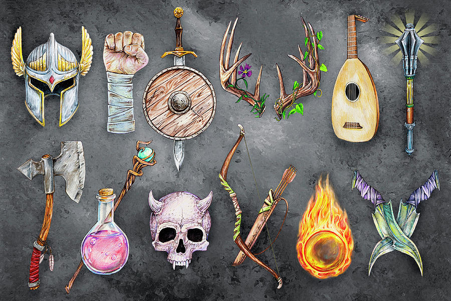 Tools of the Trade - Fantasy RPG Mixed Media by Aaron Spong