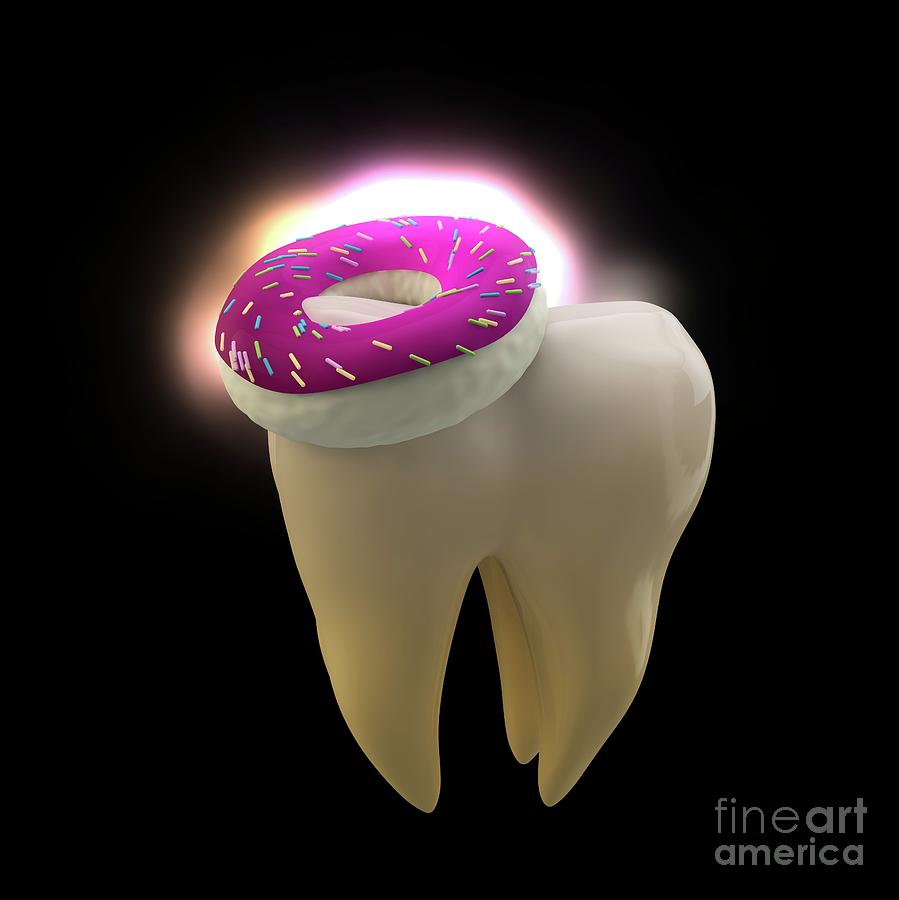 Tooth And Doughnut Photograph by Ella Maru Studio/science Photo Library