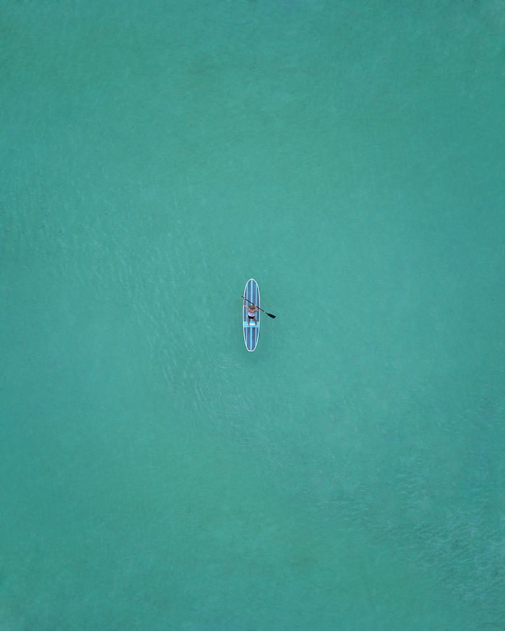 Top Down View Of Paddle Boarder In Water Photograph by Siri Stafford