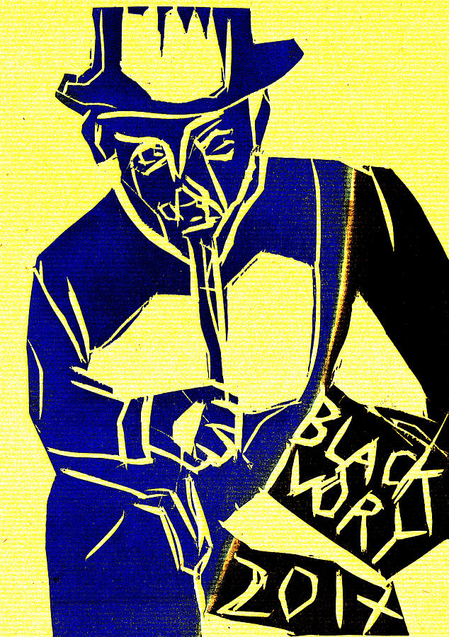 Top hat Black Ivory Woodcut Poster 14 Digital Art by Edgeworth Johnstone