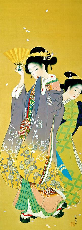 Cherry Blossom Painting - Top Quality Art - Cherry Blossom Viewing by Uemura Shoen Cherry Blossom Painting - Top Quality Art - Cherry Blossom Viewing by Uemura Shoen